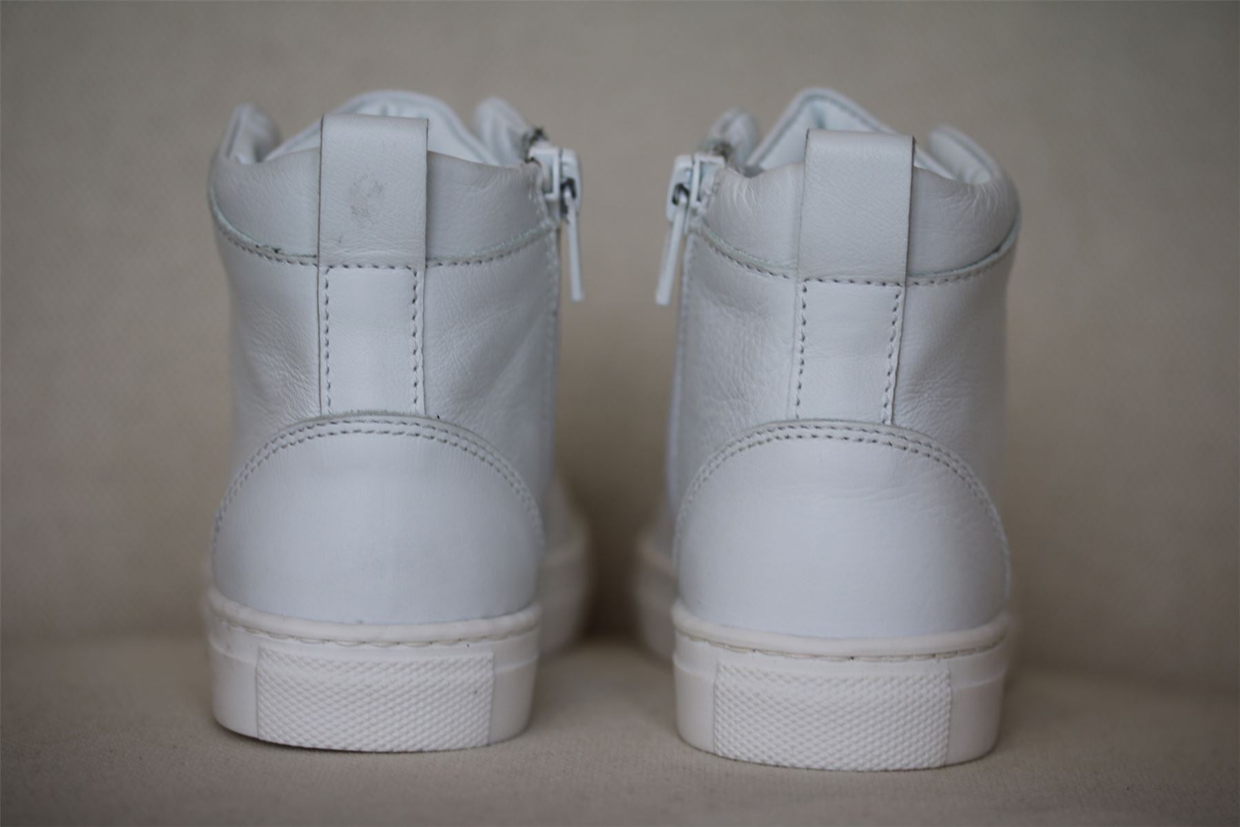 LANVIN GIRLS WHITE LEATHER HIGH TOP TRAINERS EU 26 UK 8.5