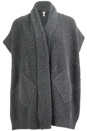 ERES WAFFLE KNIT WOOL AND CASHMERE BLEND CARDIGAN SMALL/MEDIUM