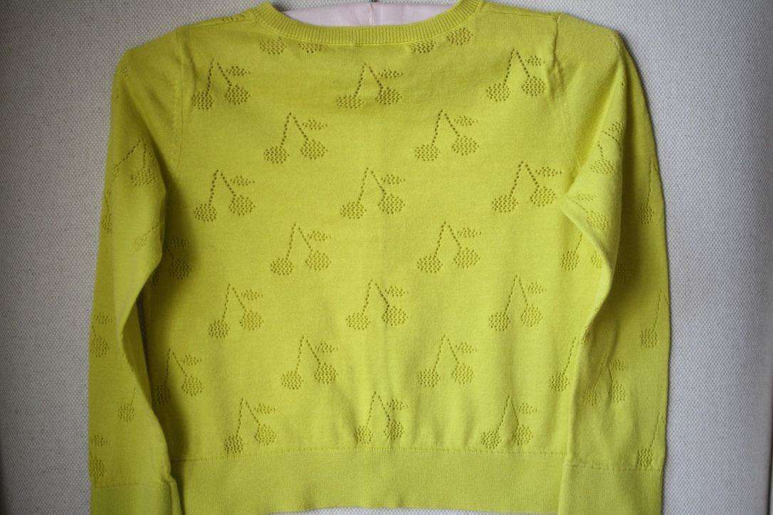 BONPOINT BABY YELLOW CHERRIES COTTON CARDIGAN 3 YEARS