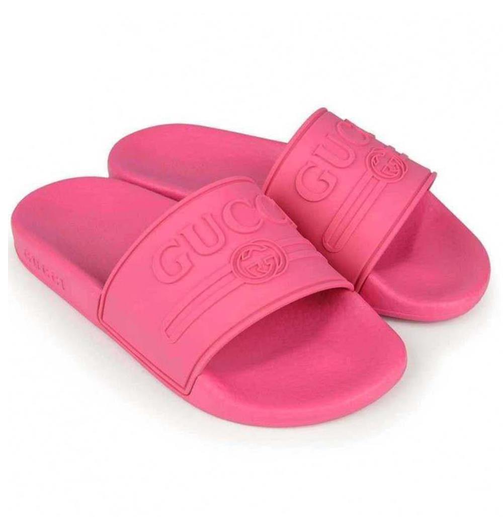 GUCCI KIDS GIRLS LOGO RUBBER SLIDES EU 28 UK 10