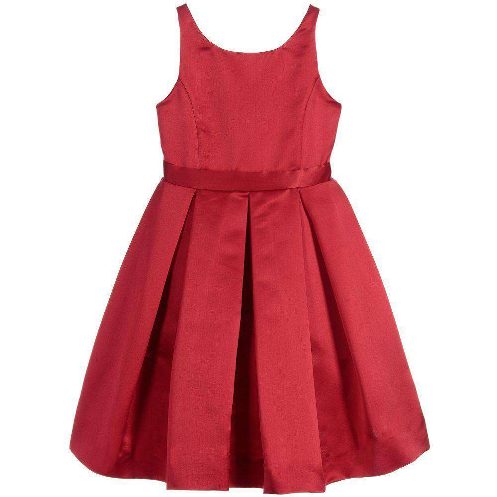 POLO RALPH LAUREN GIRLS RED SILK SATIN DRESS 4 YEARS