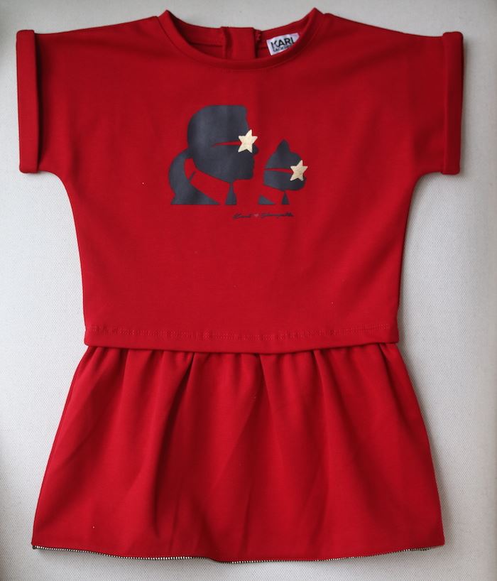 KARL LAGERFELD KIDS RED JERSEY DRESS 3 YEARS