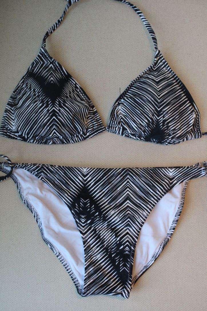 MELISSA ODABASH BLACK AND WHITE GRAPHIC BIKINI UK 10/14