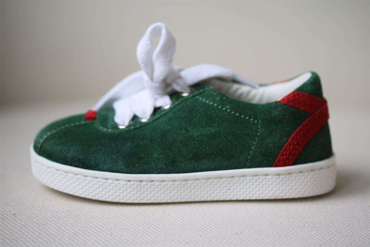 GUCCI BABY BOYS GREEN SUEDE TRAINERS EU 20 UK 4