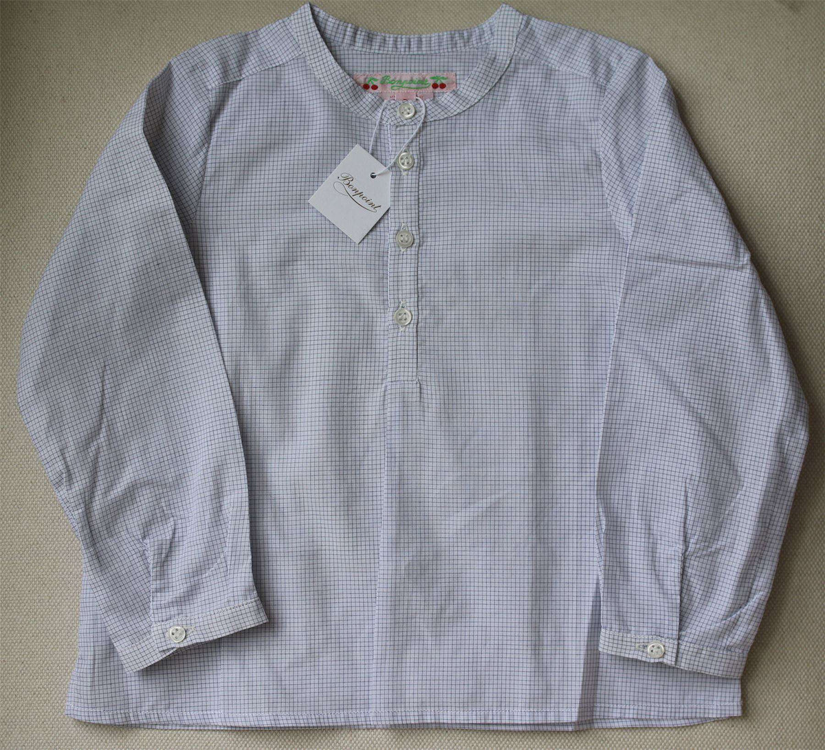 BONPOINT BABY BLUE CHECK SHIRT 2 YEARS