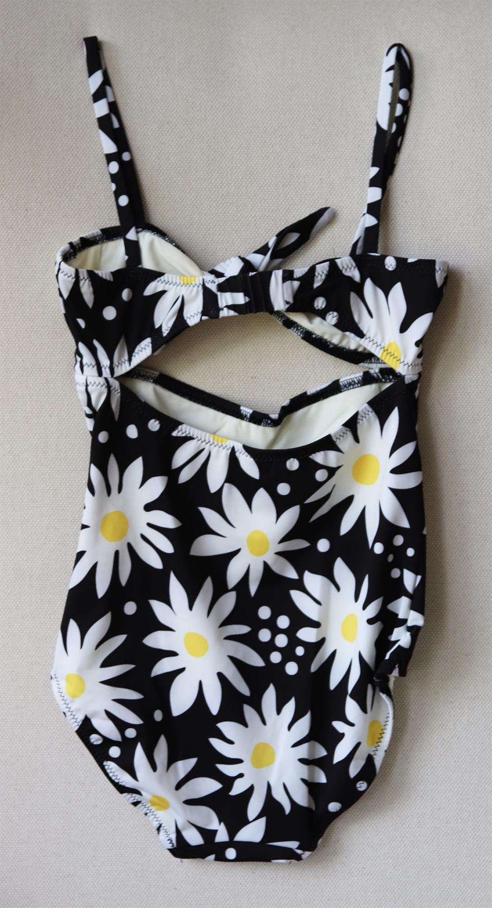 SOLID AND STRIPED KIDS GIRLS FLORAL SWIMSUIT 6 YEARS