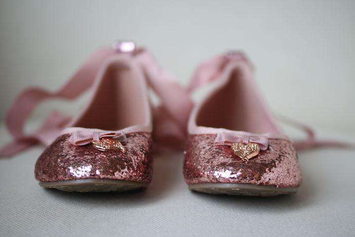 ANGEL'S FACE GIRLS PINK GLITTER BALLERINA SHOES EU 29 UK 11