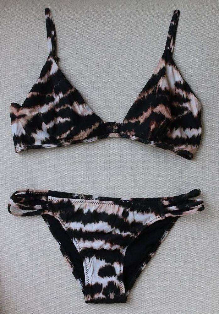 MELISSA ODABASH BALI TIGER-PRINT TRIANGLE BIKINI UK 10/14