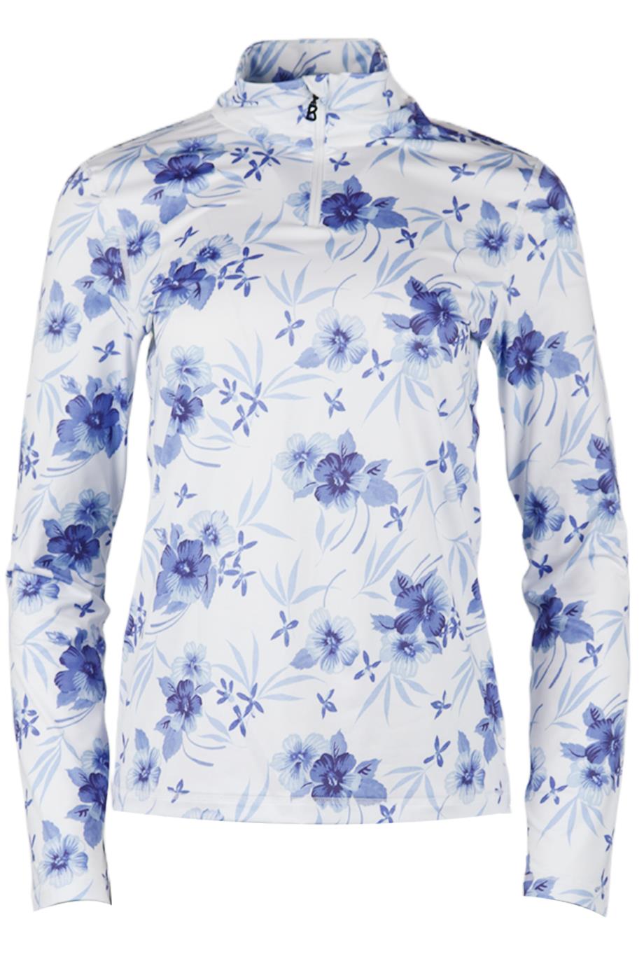 BOGNER FIRE+ICE + LOVESHACKFANCY FLORAL PRINT STRETCH JERSEY TOP SMALL