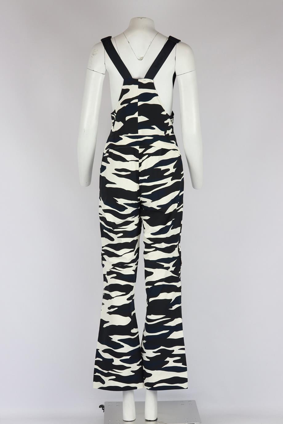 HOLDEN ZEBRA PRINT SHELL FLARED SALOPETTES XSMALL