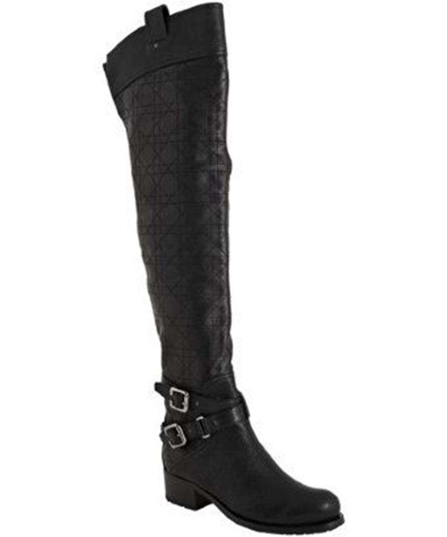 CHRISTIAN DIOR QUILTED LEATHER OVER-THE-KNEE BOOTS EU 37.5 UK 4.5 US 7.5