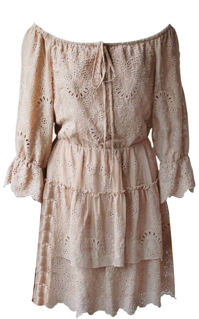 ALICE AND OLIVIA WAYLON OFF THE SHOULDER DRESS US 8 UK 12