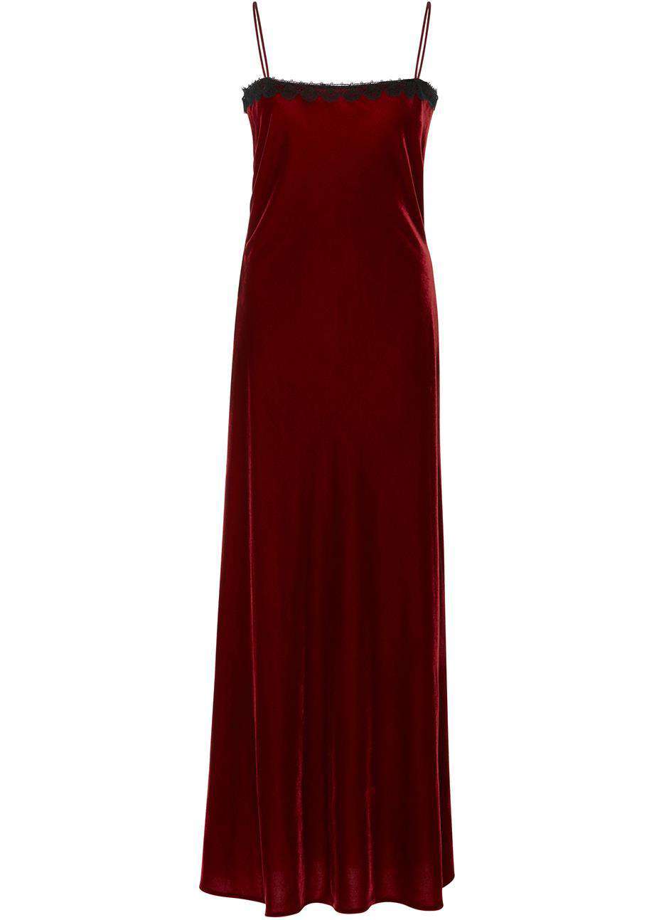 RACIL MANN LACE TRIMMED VELVET DRESS FR 40 UK 12