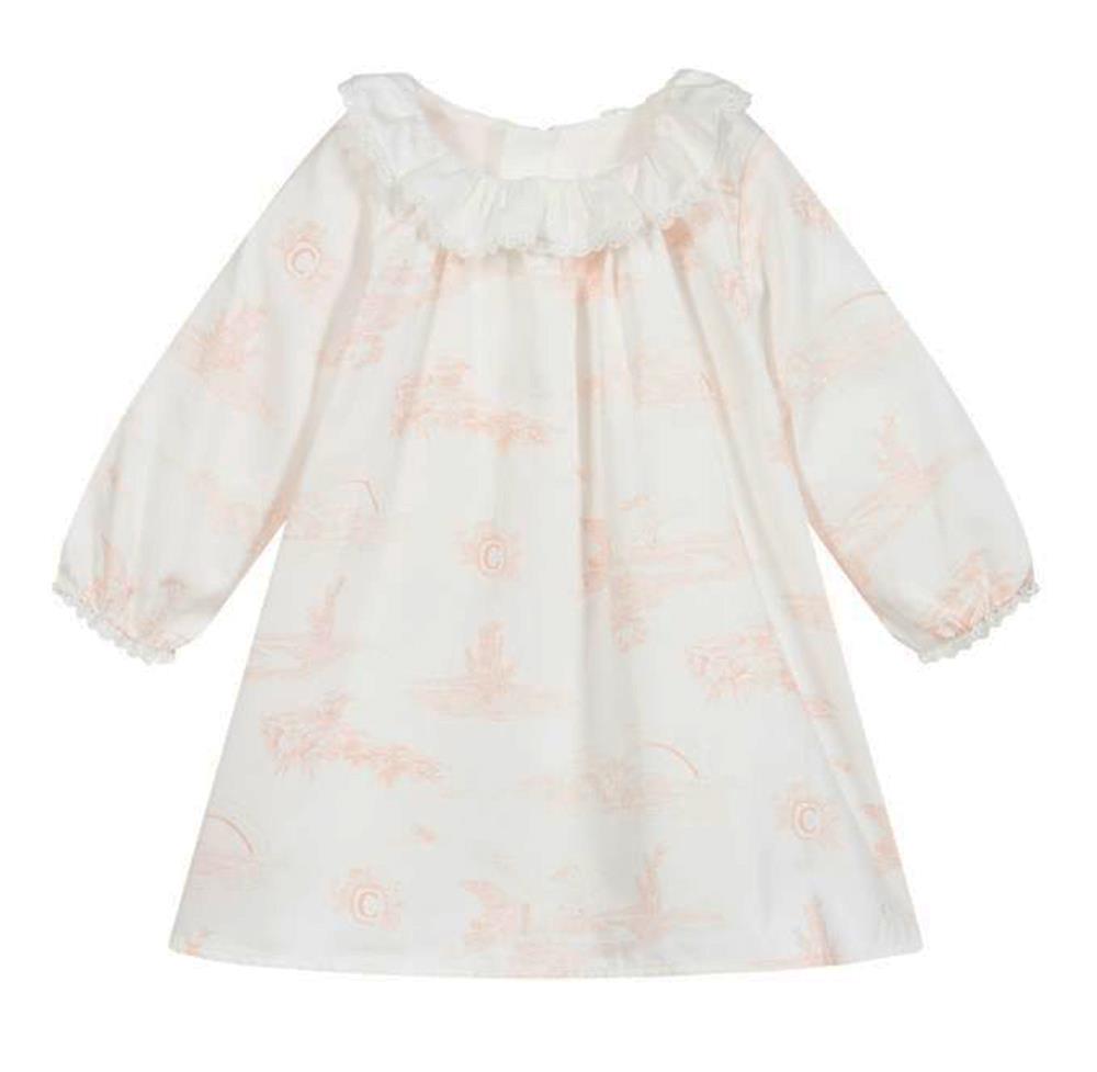 CHLOÉ BABY GIRLS TOILE DE JOUY COTTON DRESS 3 MONTHS