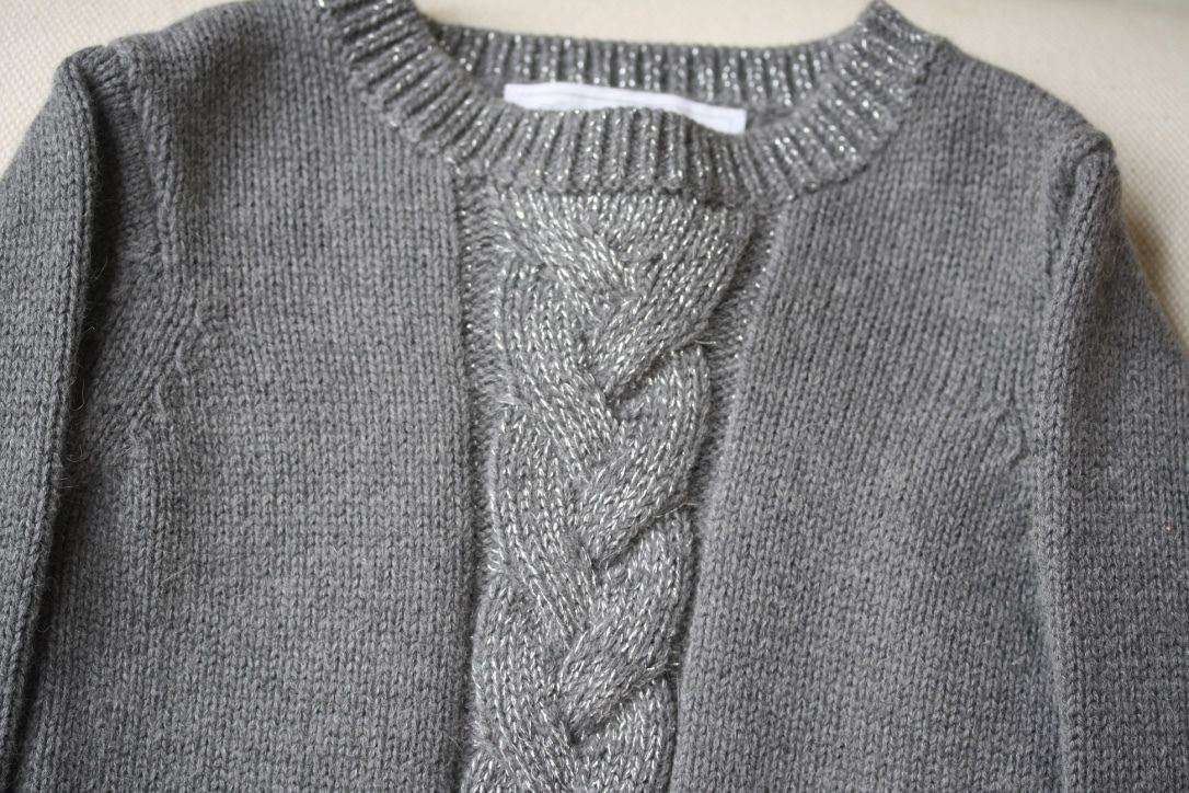 TARTINE ET CHOCOLAT BABY GREY CABLE SWEATER 3 YEARS
