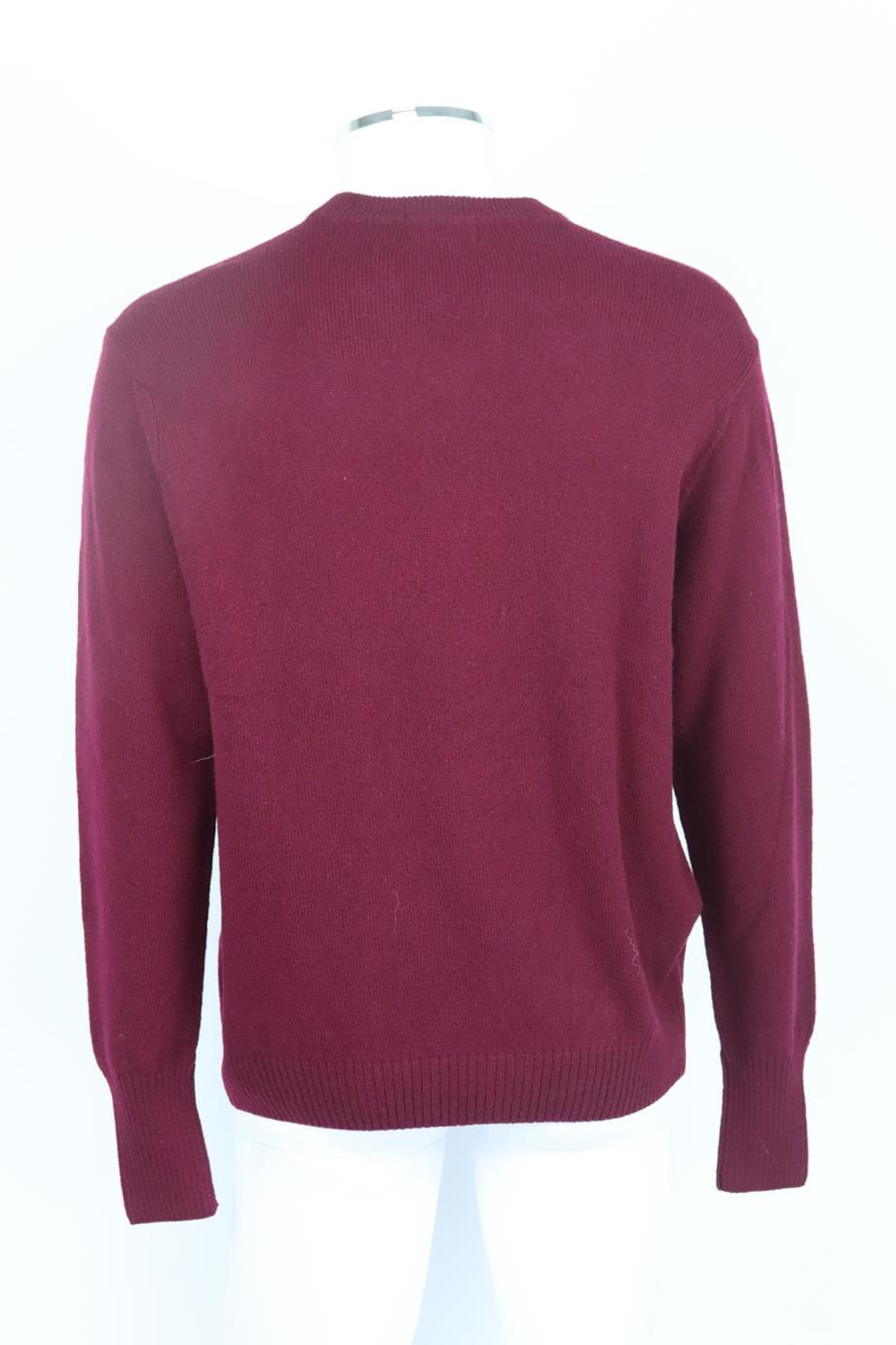 MANORS MEN'S EMBROIDERED WOOL SWEATER MEDIUM