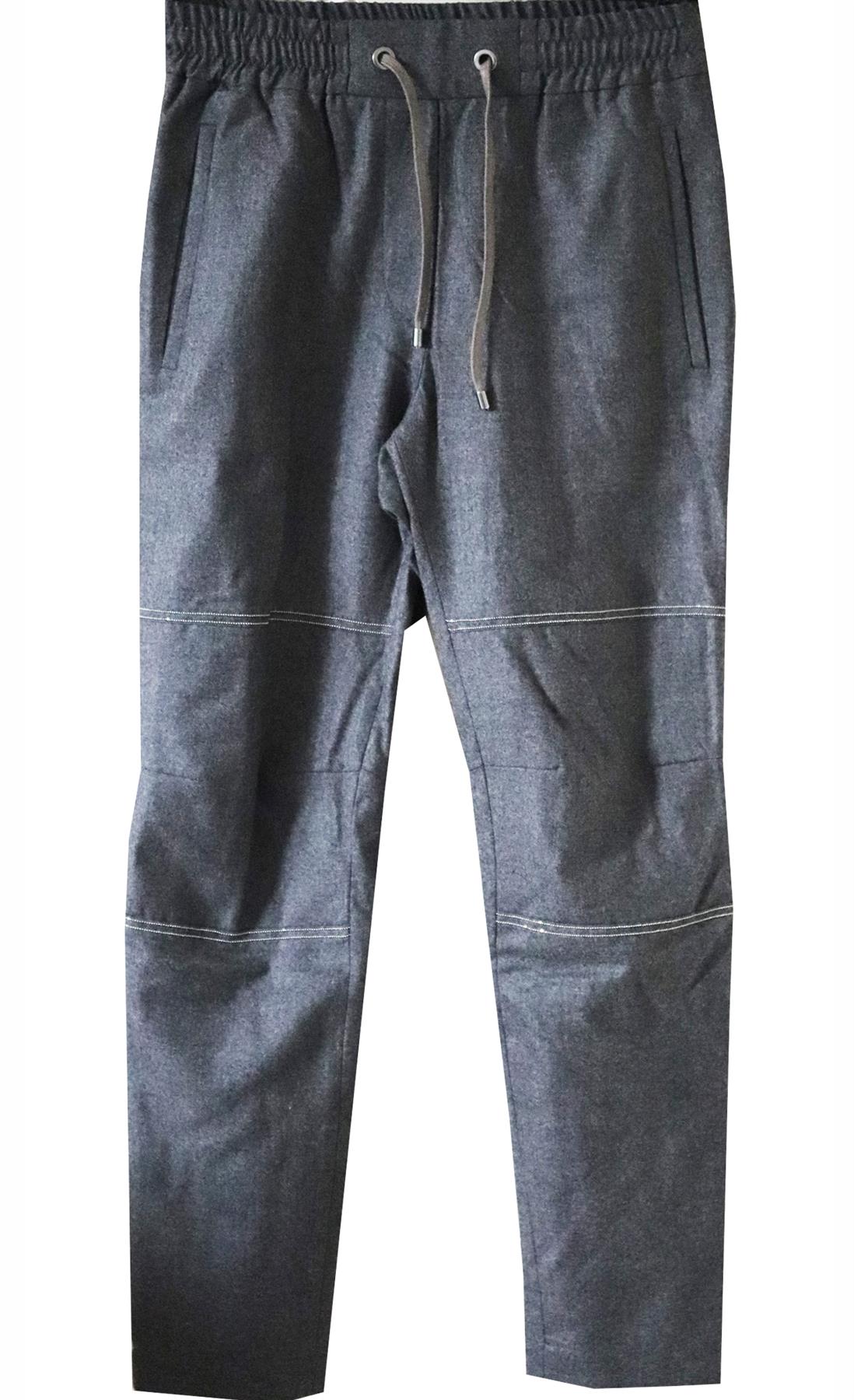 BRUNELLO CUCINELLI BEAD EMBELLISHED WOOL BLEND TWILL PANTS IT 38 UK 6
