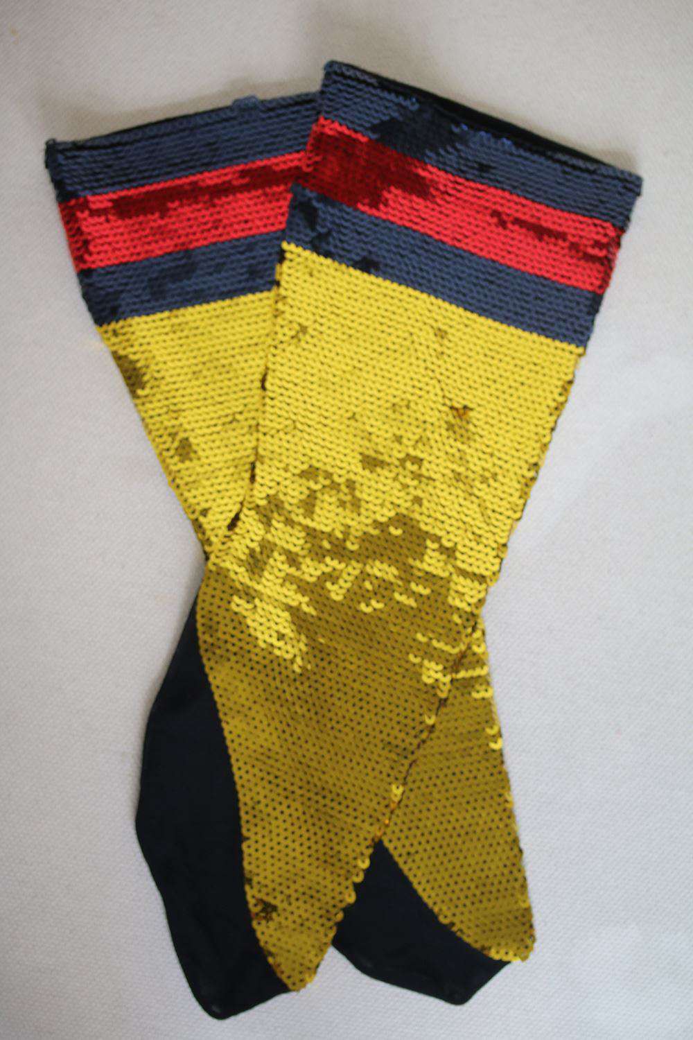 GUCCI STRIPED SEQUINED STRETCH-MESH SOCKS SMALL