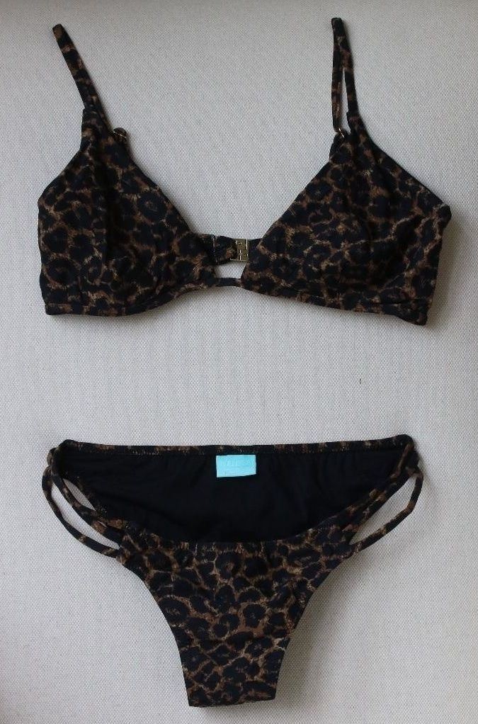 MELISSA ODABASH BALI LEOPARD-PRINT TRIANGLE BIKINI UK 10/14