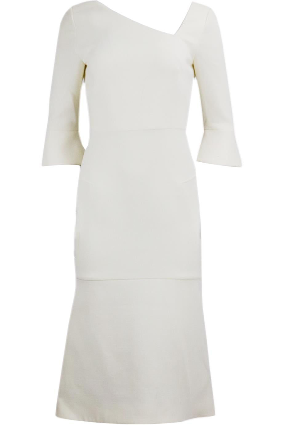 ROLAND MOURET STRETCH WOOL MIDI DRESS UK 10