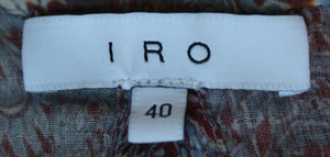IRO ILACIE RUFFLED PRINTED COTTON GAUZE MINI DRESS FR 40 UK 12