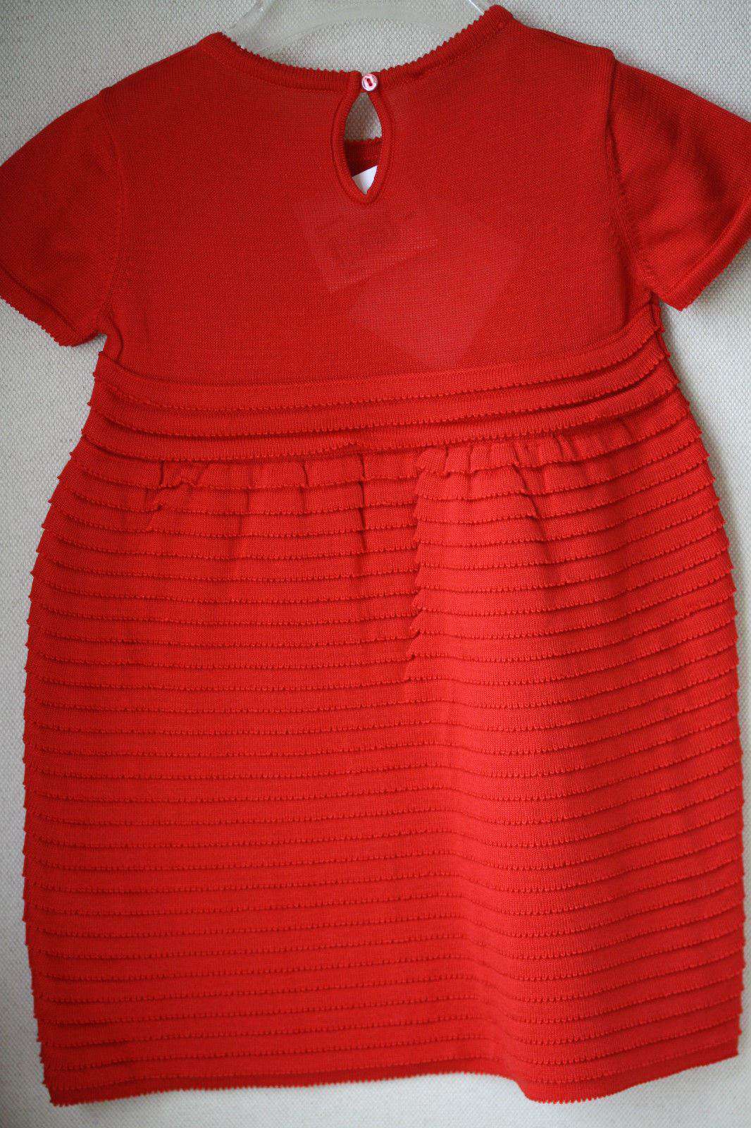 BABY DIOR RED KNITTED DRESS AND CARDIGAN 2 YEARS