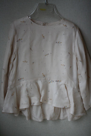 CHLOE BABY IVORY FEATHER PRINT BLOUSE TOP 3 YEARS