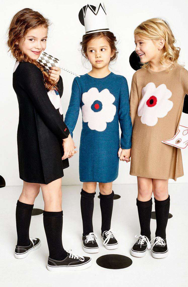 SONIA RYKIEL ENFANT GIRLS FLOWER INSTARSIA DRESS 4 YEARS