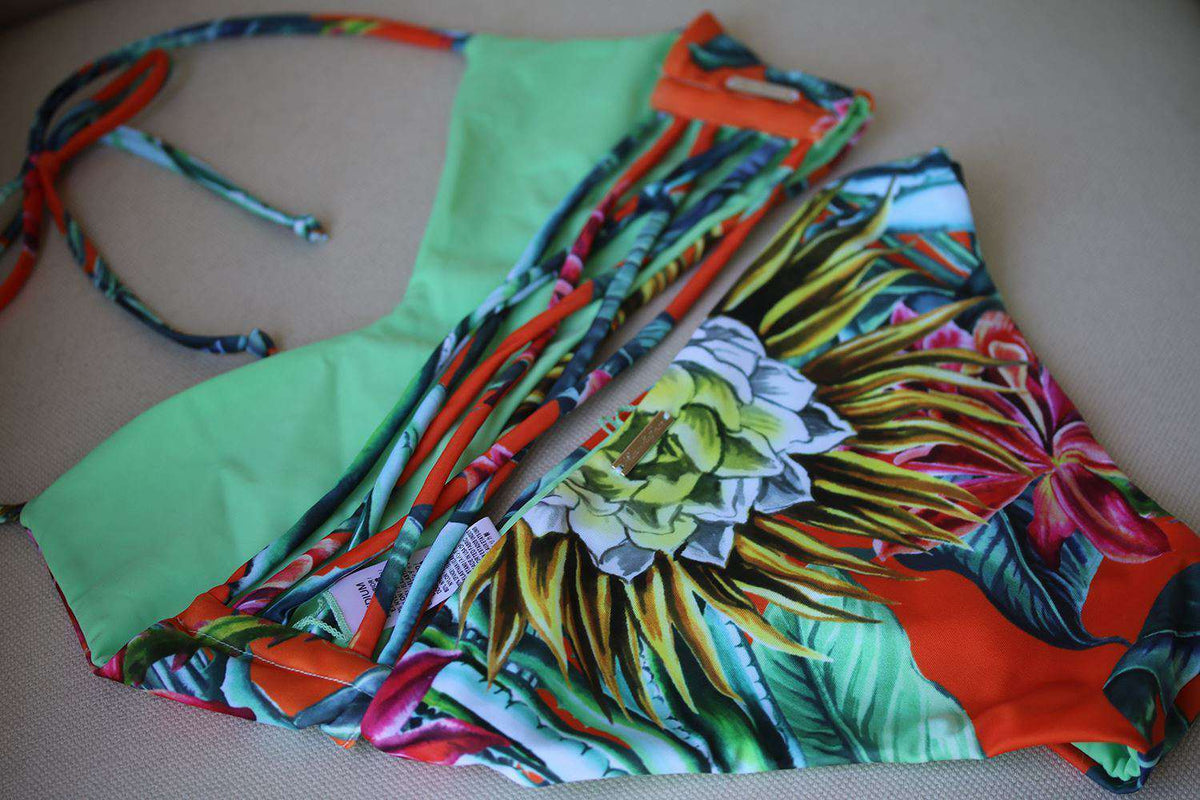 MARA HOFFMAN BASKET WEAVE REVERSIBLE BIKINI SMALL/MEDIUM