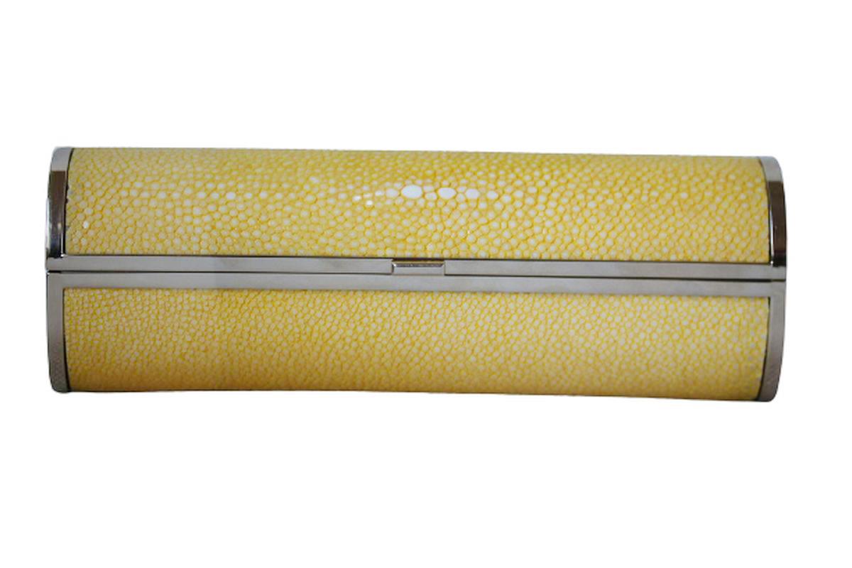 JIMMY CHOO SHAGREEN COSMA CLUTCH