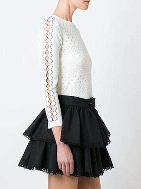 ALEXANDER MCQUEEN PERFORATED IVORY SWEATER MEDIUM