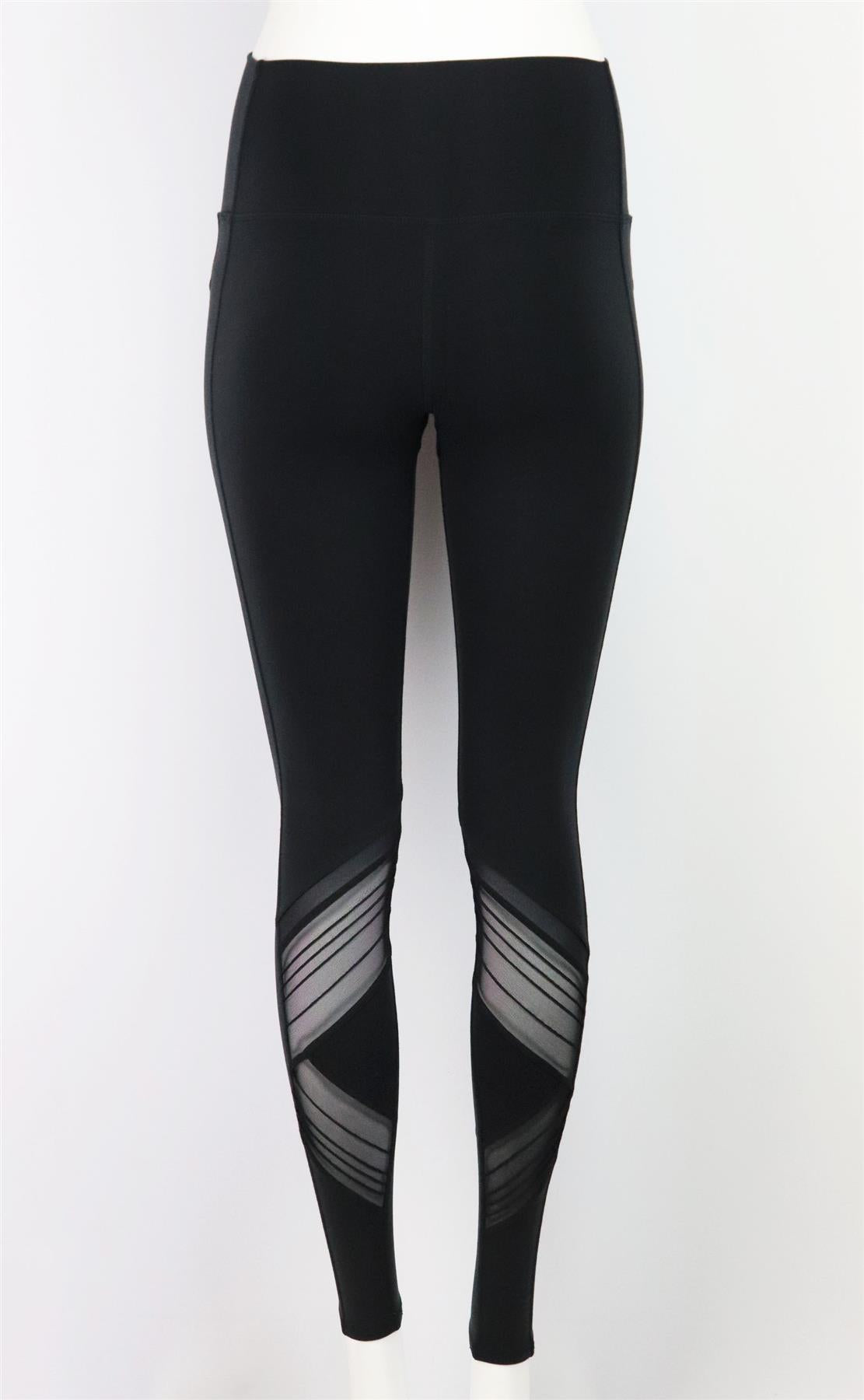 ALO YOGA MESH PANELLED HIGH RISE STRETCH LEGGINGS SMALL