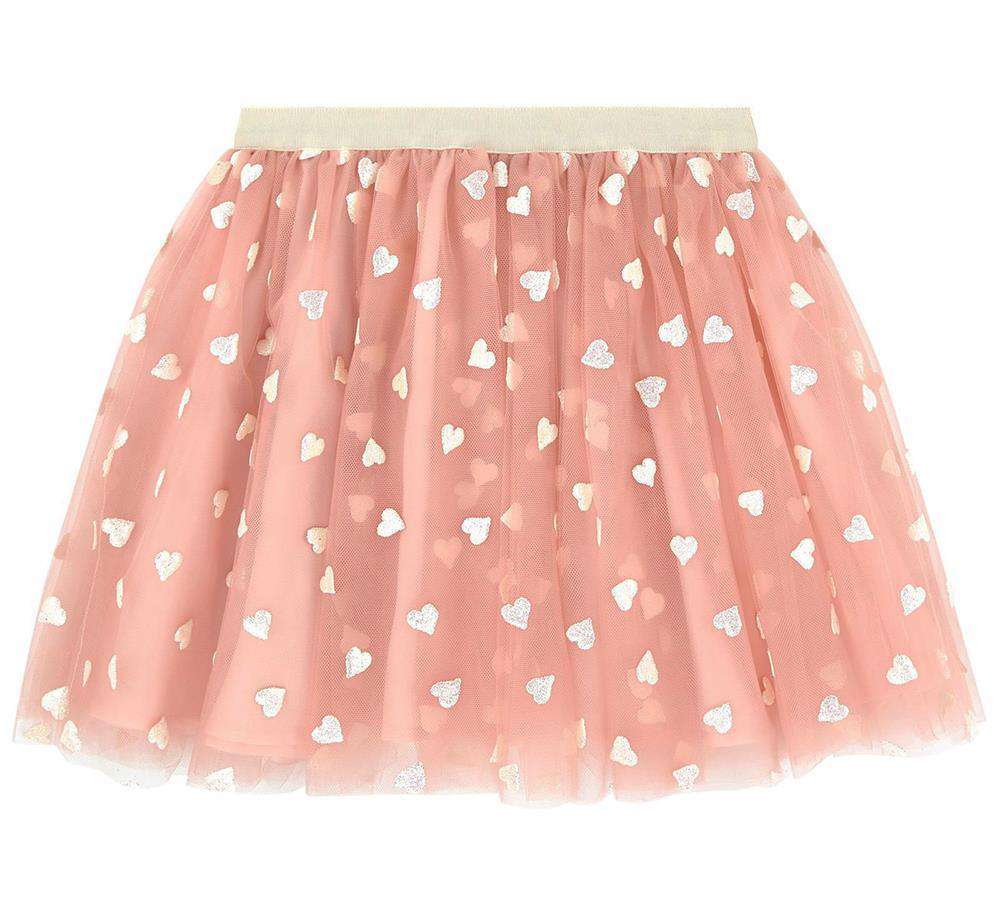 BONPOINT KIDS GIRLS LUCETTE HEART APPLIQUÉD TULLE SKIRT 6 YEARS