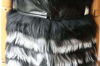 YIGAL AZROUEL LEATHER AND FOX FUR VEST GILET MEDIUM