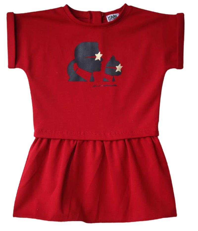 KARL LAGERFELD KIDS RED JERSEY DRESS 3 YEARS