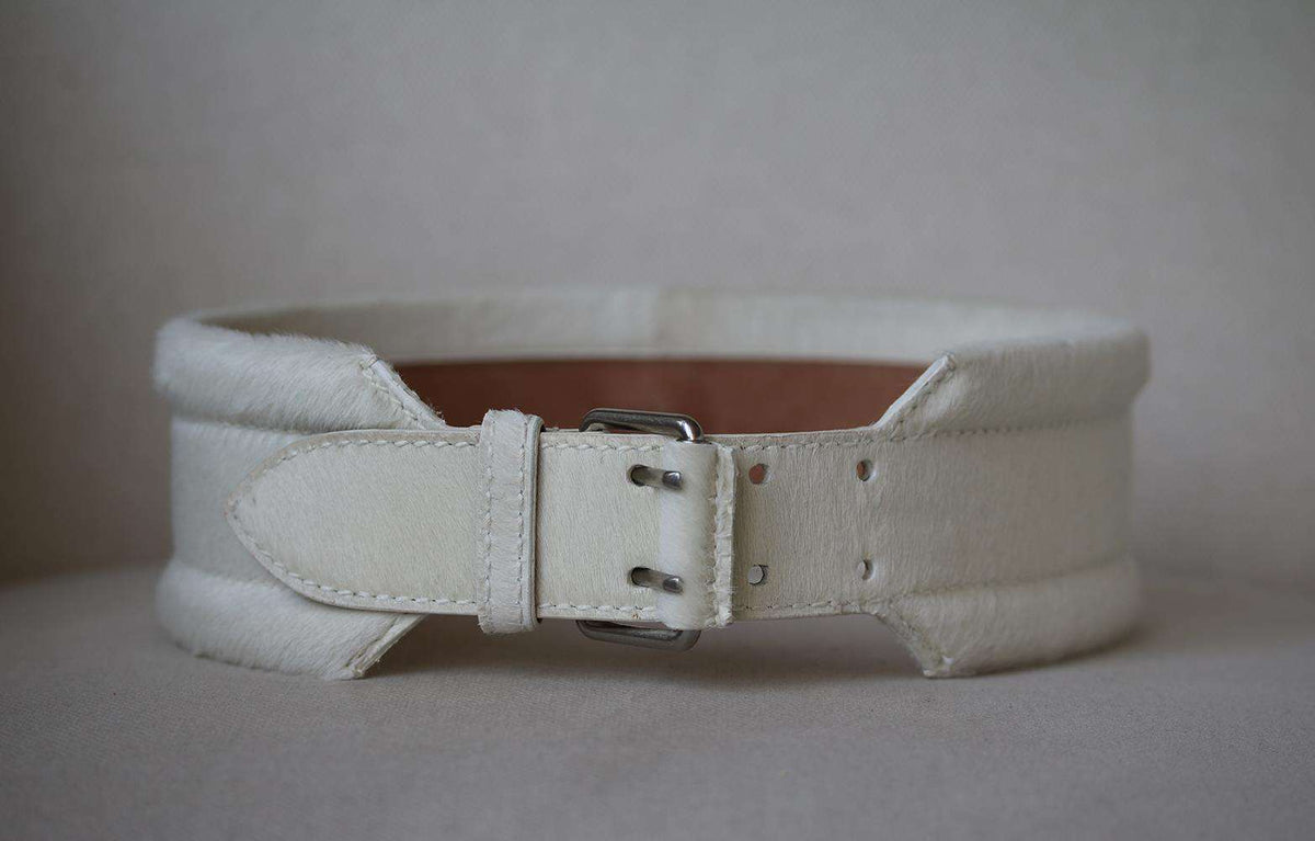 ALEXANDER MCQUEEN CALF HAIR WAIST BELT EU 65 UK 4