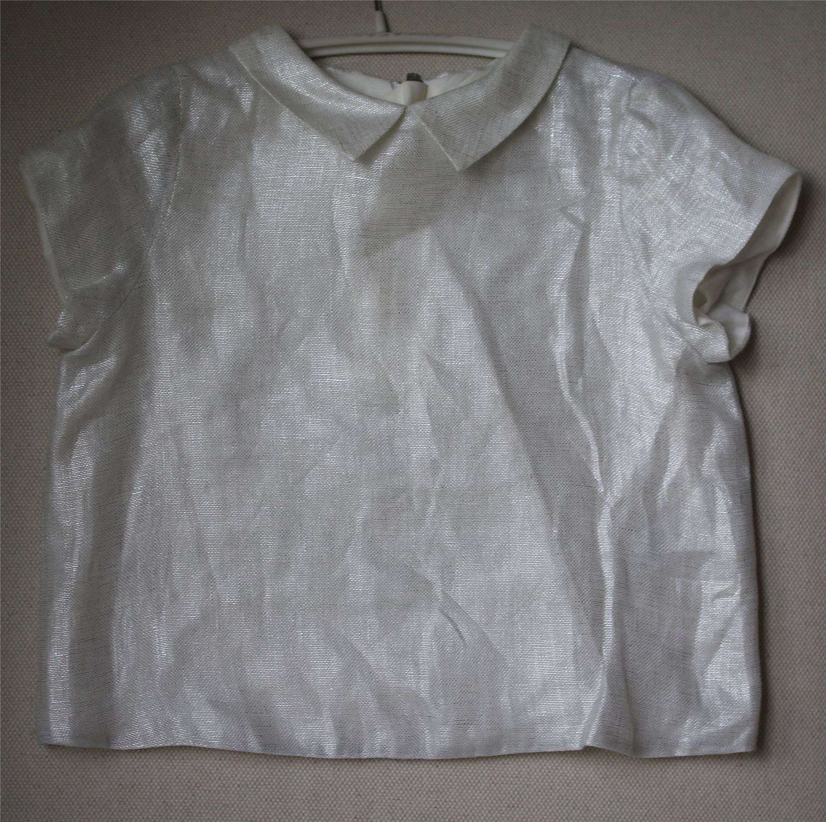 BONPOINT GIRLS SILVER COQUET BLOUSE 4 YEARS