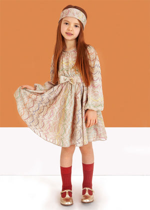 MISSONI GIRLS GOLD KNIT DRESS 4 YEARS