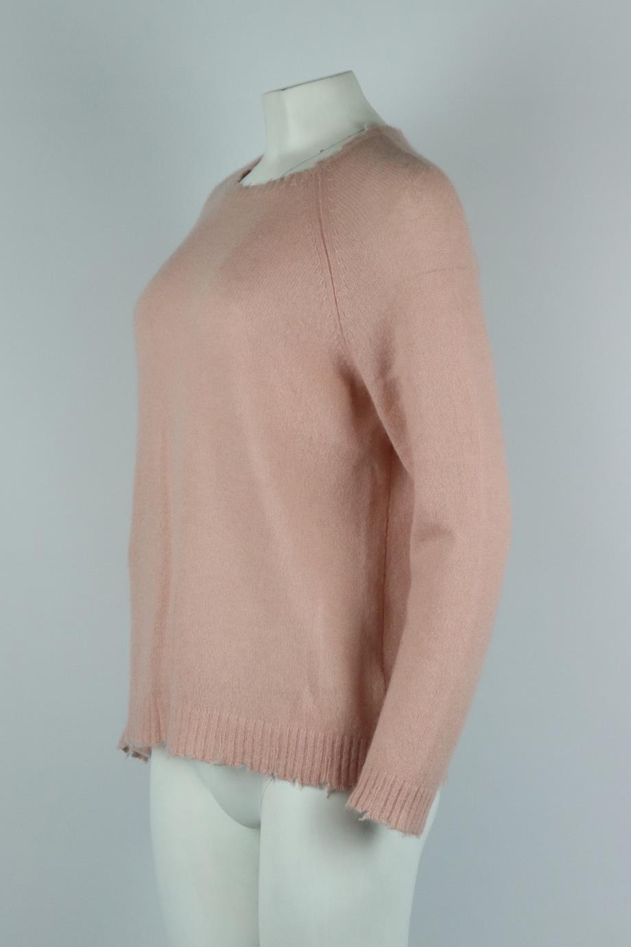 MINNIE ROSE DISTRESSED CASHMERE SWEATER LARGE
