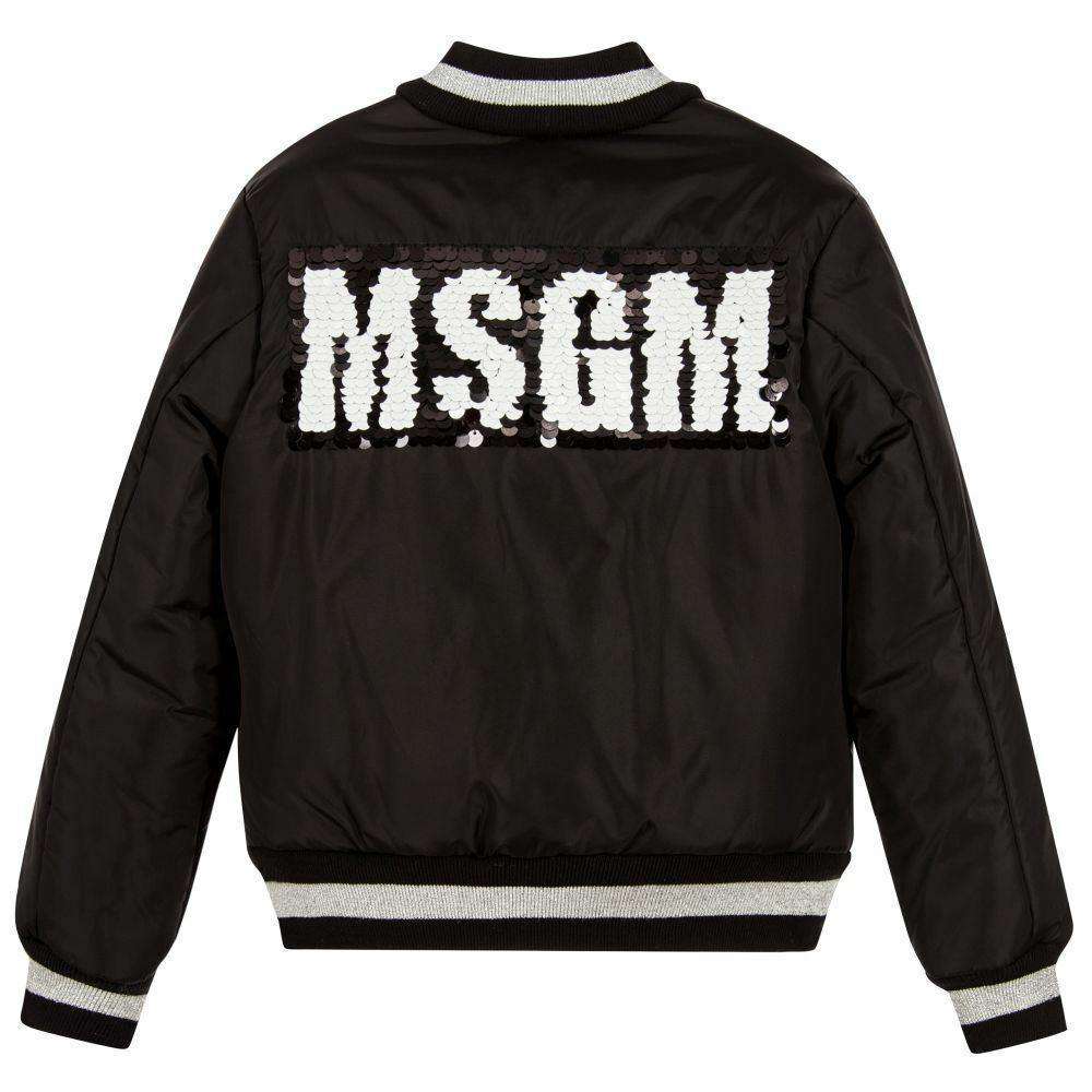 MSGM KIDS GIRLS SEQUIN BOMBER JACKET 6 YEARS