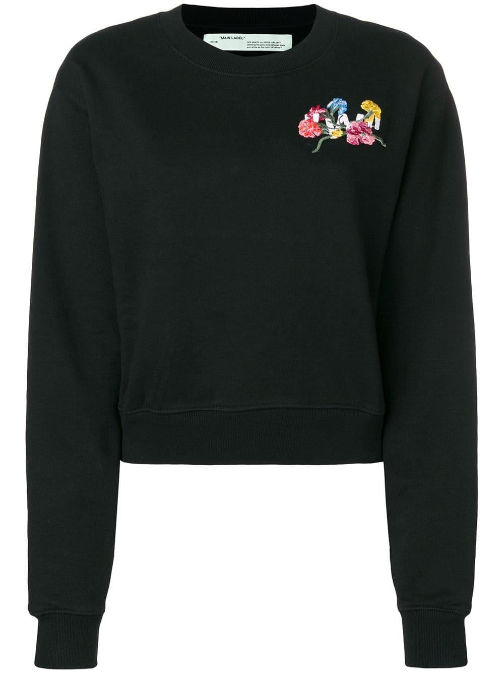OFF-WHITE C/O VIRGIL ABLOH FLORAL EMBROIDERED COTTON SWEATSHIRT SMALL |  Nikki Bradford