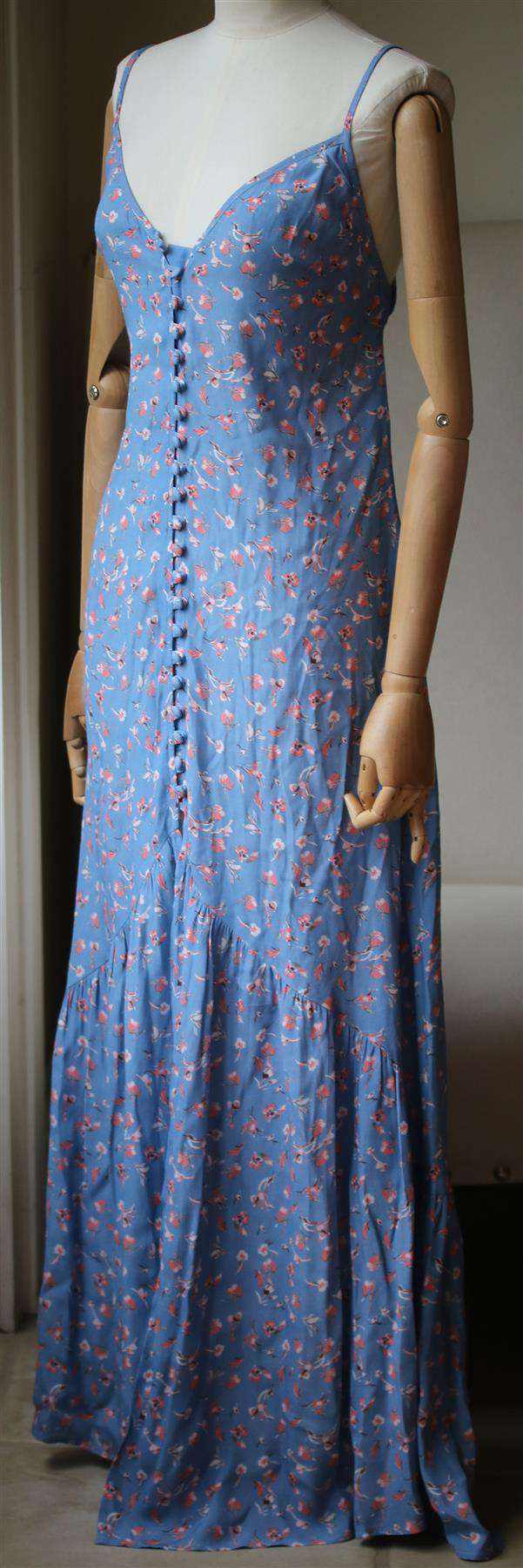 FLYNN SKYE UNBUTTON ME FRESH FLORAL MAXI DRESS SMALL