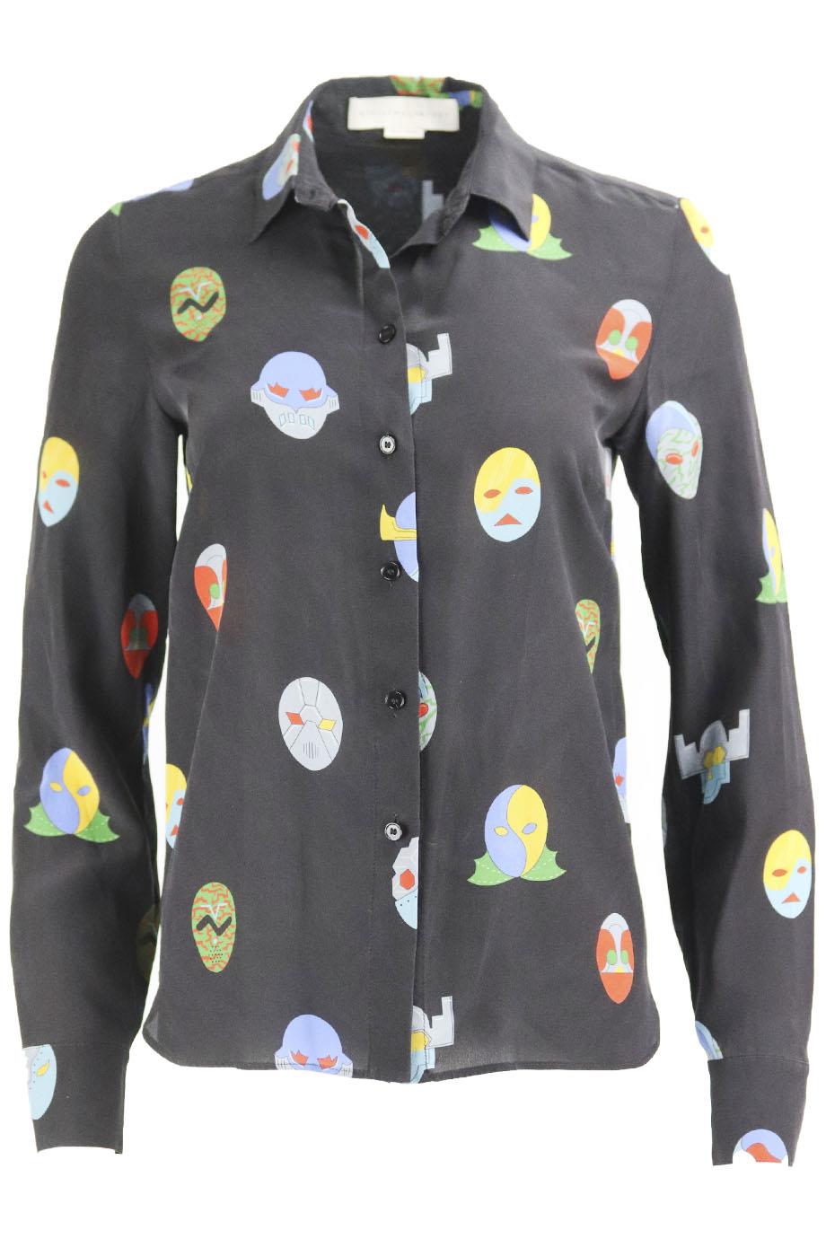 STELLA MCCARTNEY PRINTED SILK SHIRT IT 40 UK 8