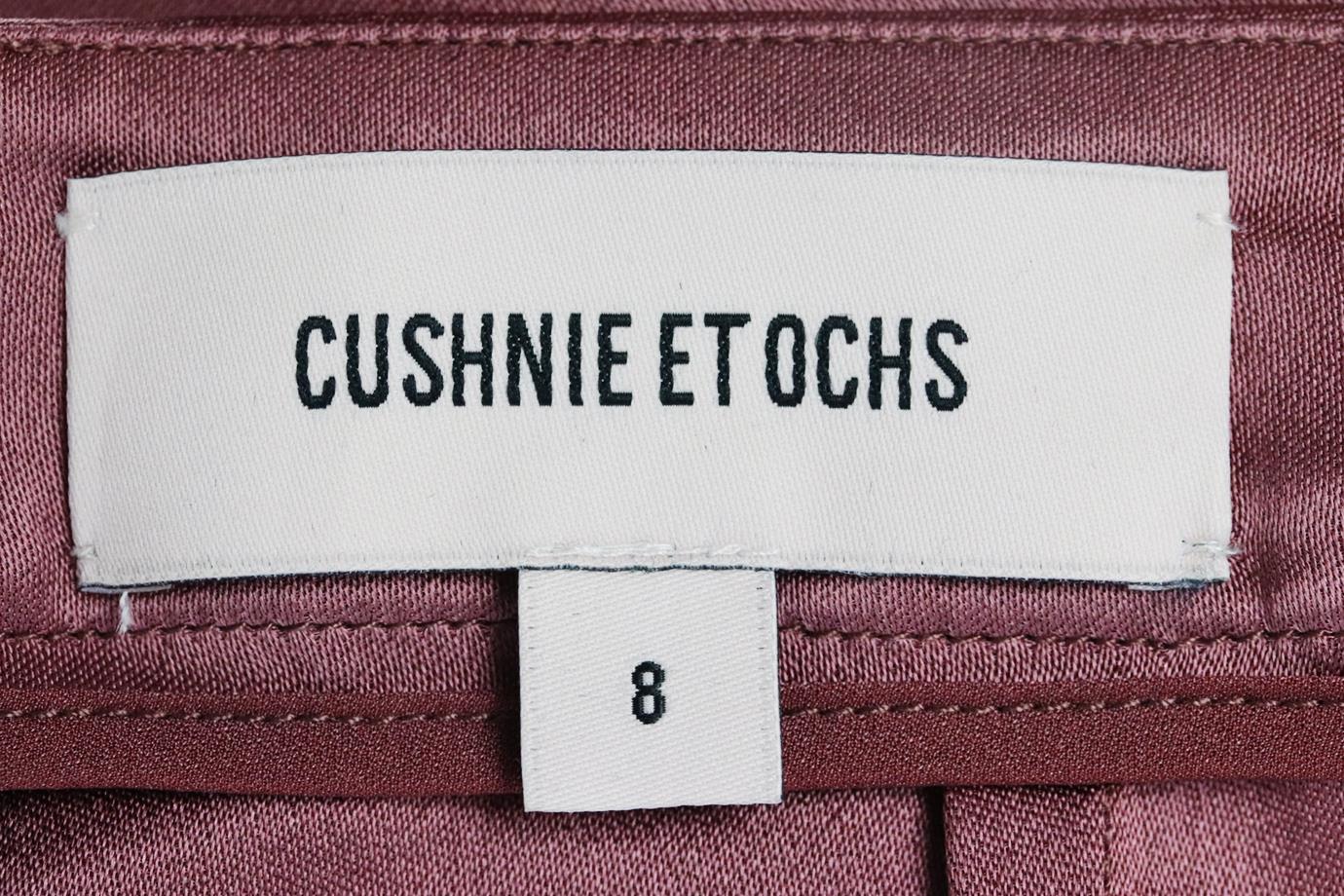CUSHNIE ET OCHS SILK SATIN WIDE LEG PANTS US 8 UK 12