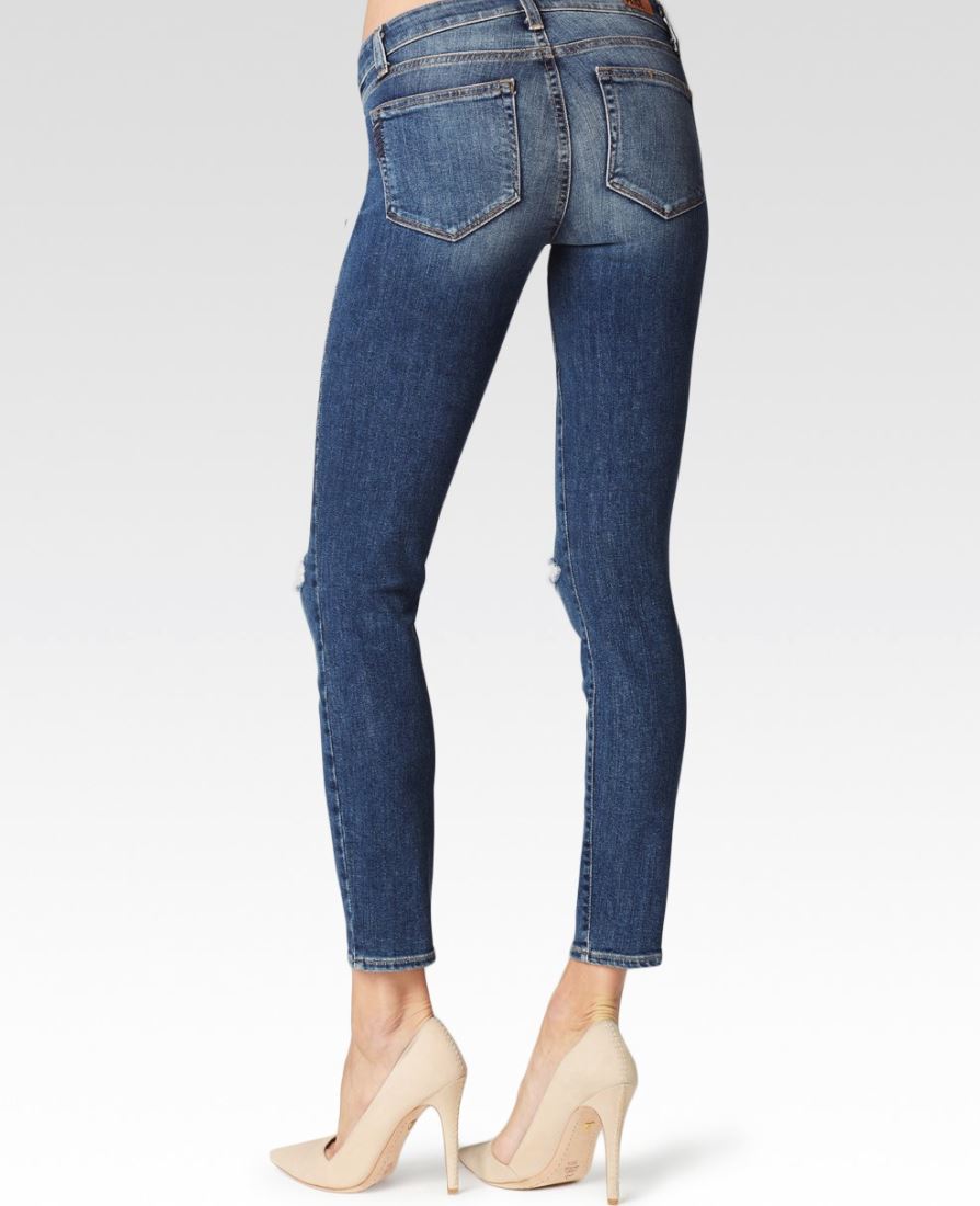 PAIGE VERDUGO ANKLE SKINNY JEANS IN KEIRAN DESTRUCTED W27 UK 8/10