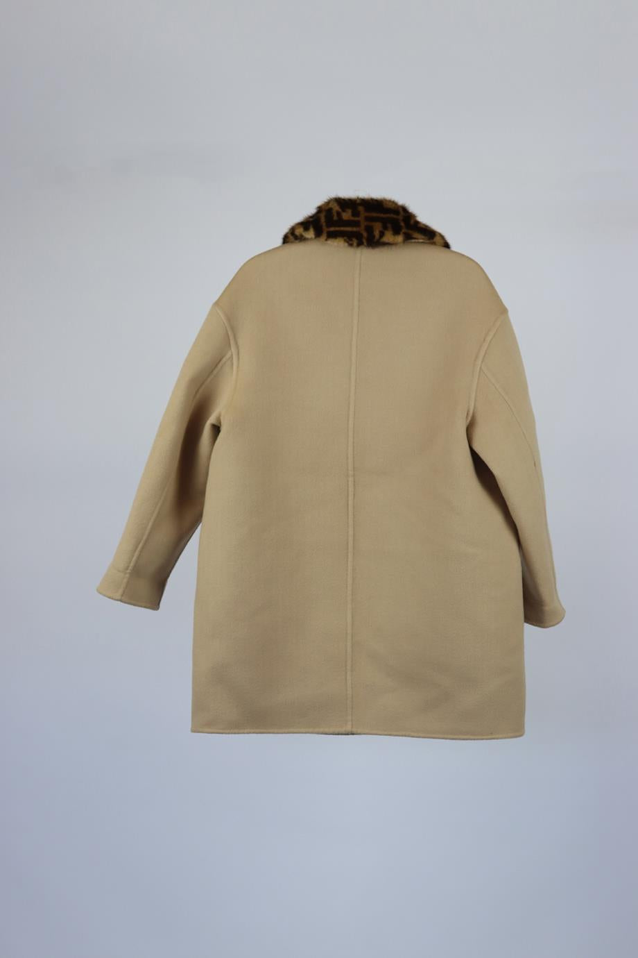 FENDI KIDS GIRLS MINK FUR TRIMMED WOOL COAT 8 YEARS