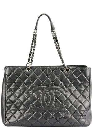 CHANEL 2010 XLARGE GRAND SHOPPER QUILTED CAVIAR LEATHER SHOULDER BAG