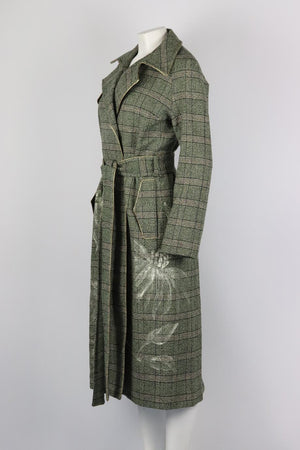 PETER PILOTTO BELTED CHECKED WOOL COAT UK 10