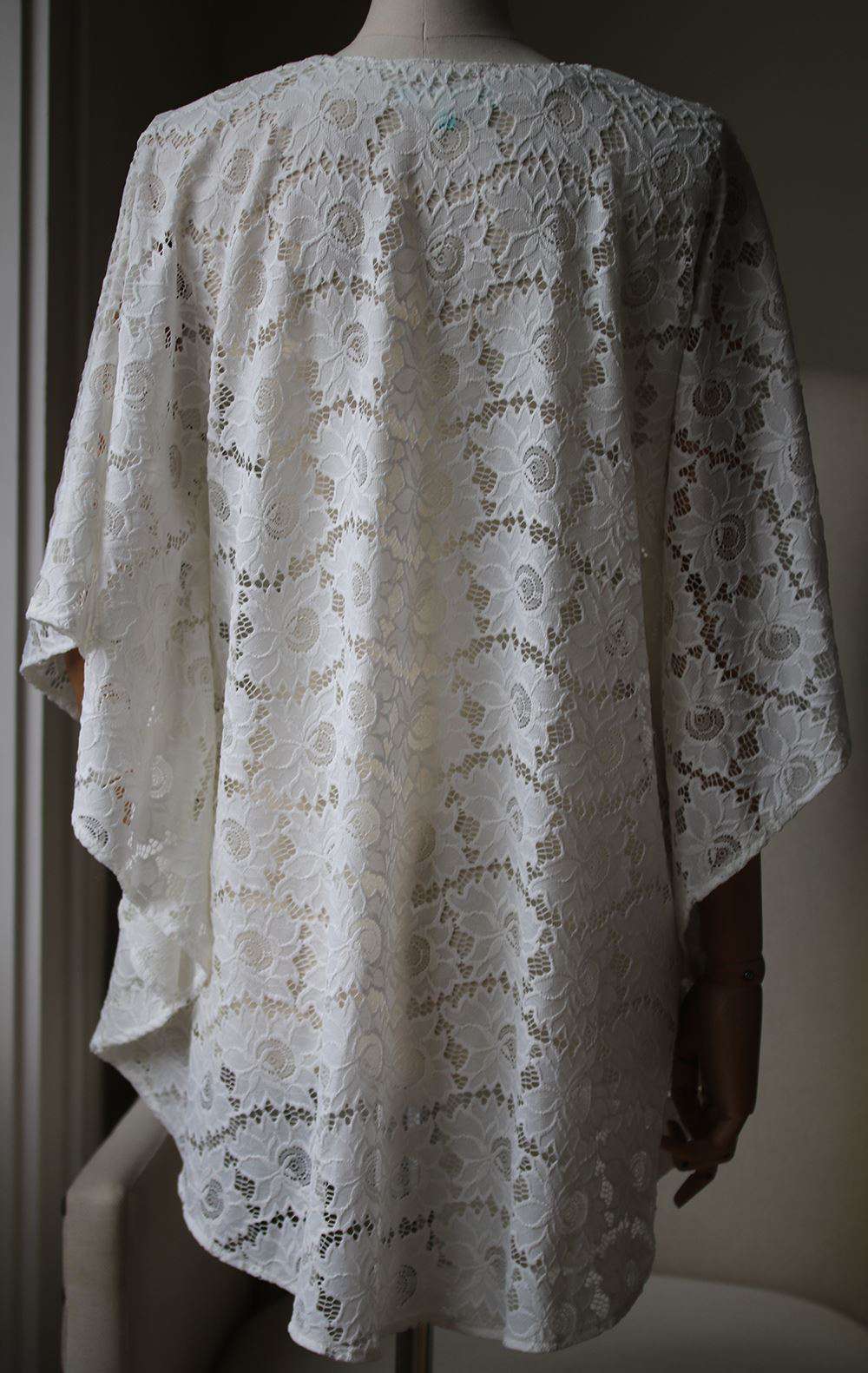MELISSA ODABASH CINDY LACE-UP LACE COVER-UP ONE SIZE