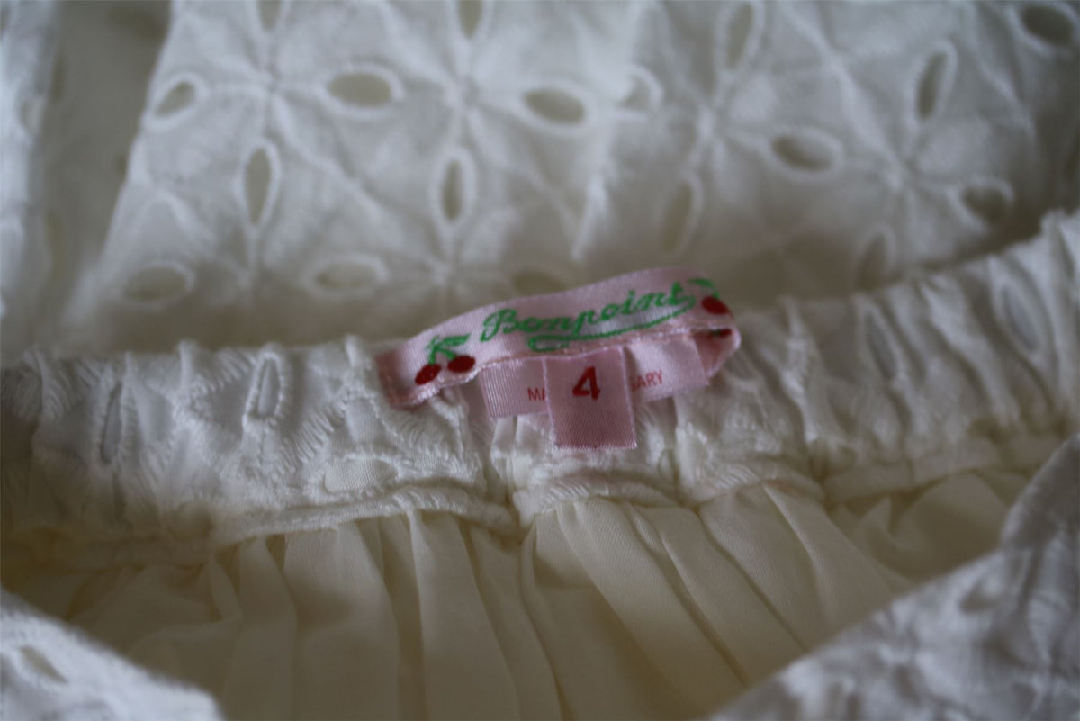 BONPOINT GIRLS IVORY ERIKA TOP & CONCERTO SKIRT 4 YEARS